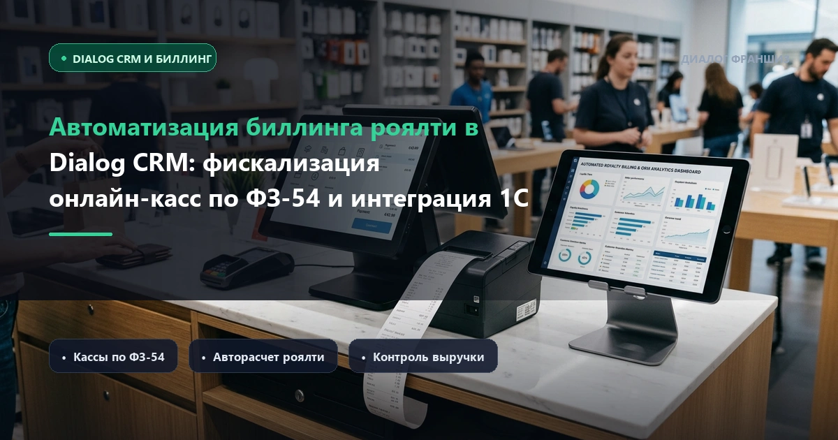 Автоматизация биллинга роялти в Dialog CRM: фискализация касс по ФЗ-54 и интеграция 1С