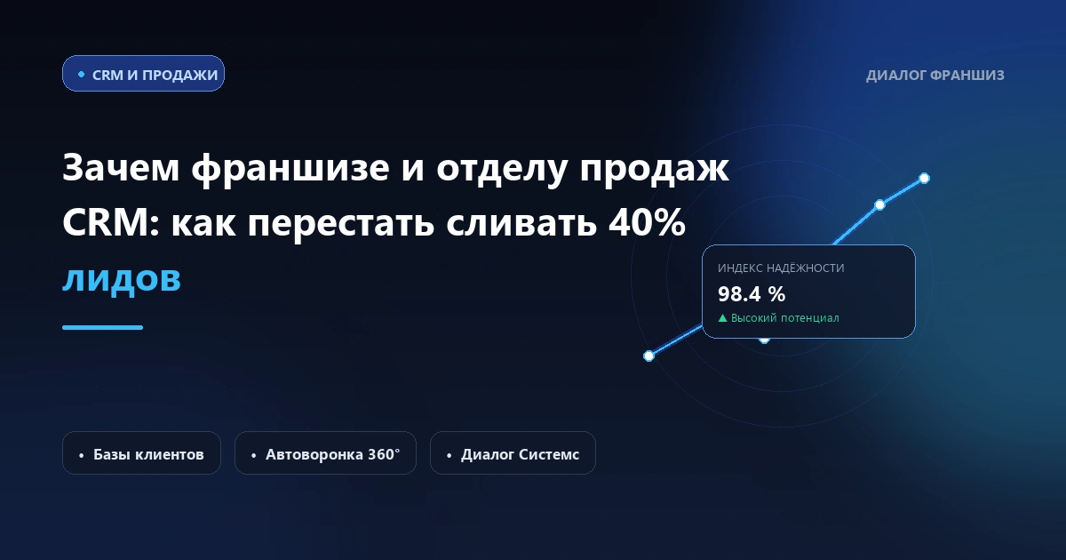 Зачем франшизе и отделу продаж CRM: как перестать сливать 40% лидов и выстроить работу с базой