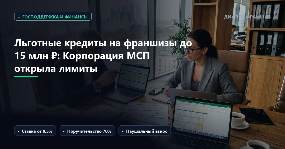 Минэкономразвития и Корпорация МСП открыли льготные кредиты на паушальные взносы: как франчайзи получить до 15 млн ₽ под зонтичную гарантию