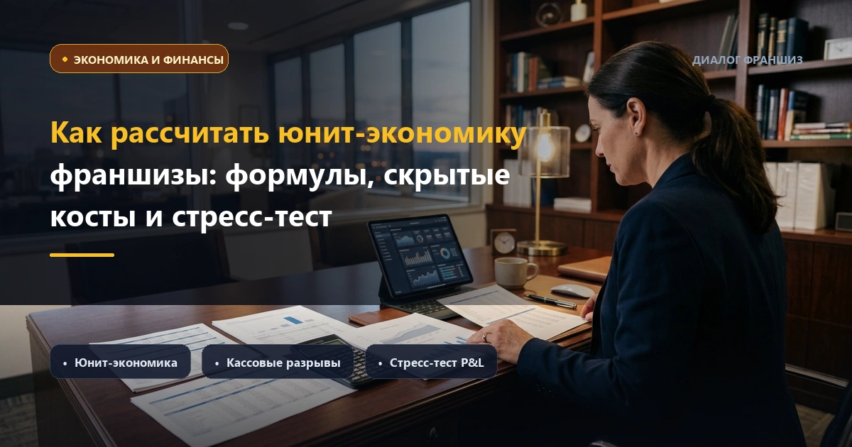 Как рассчитать юнит-экономику франшизы: формулы, скрытые косты и стресс-тест финмодели