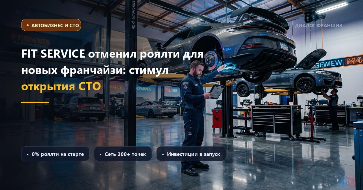 FIT SERVICE временно отменил роялти для новых франчайзи: как сеть стимулирует открытие СТО