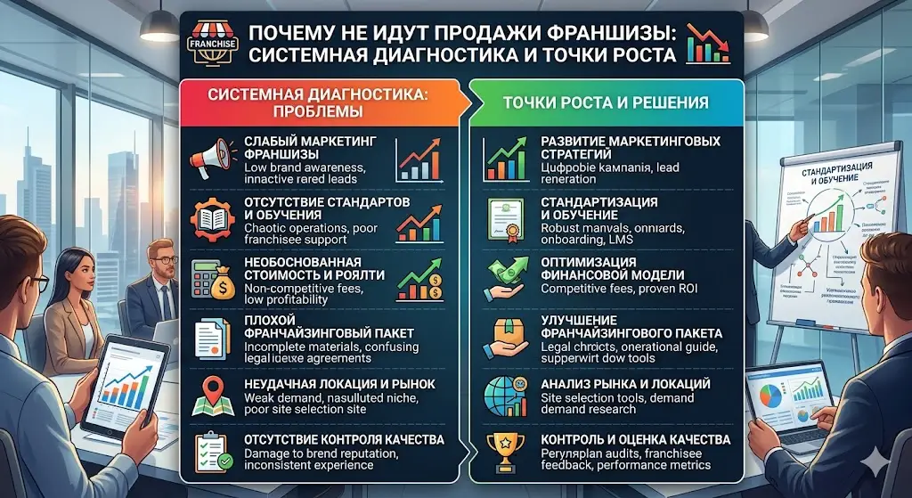 Почему не идут продажи франшизы: системная диагностика и точки роста