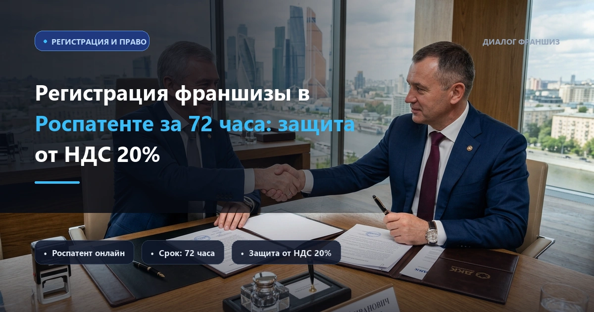 Роспатент сократил срок электронной регистрации франшиз до 72 часов: защита от претензий ФНС по НДС