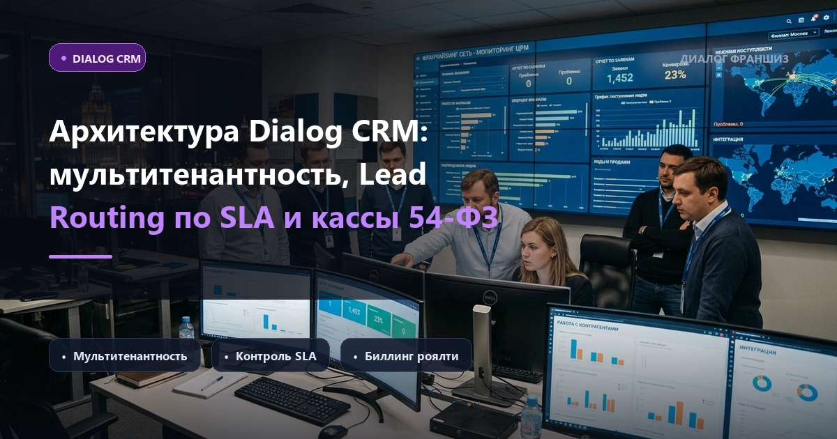 Архитектура Dialog CRM: как мультитенантность, Lead Routing по SLA и кассы 54-ФЗ автоматизируют управление 100+ филиалами