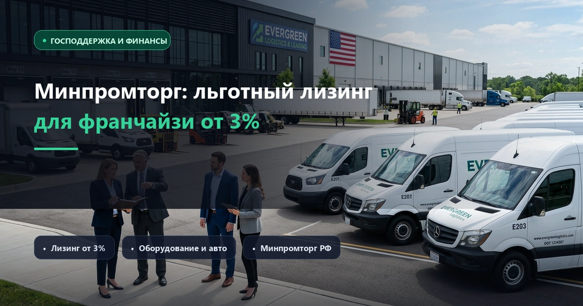 Минпромторг расширяет программу льготного лизинга для франчайзи: ставка от 3% с 2027 года