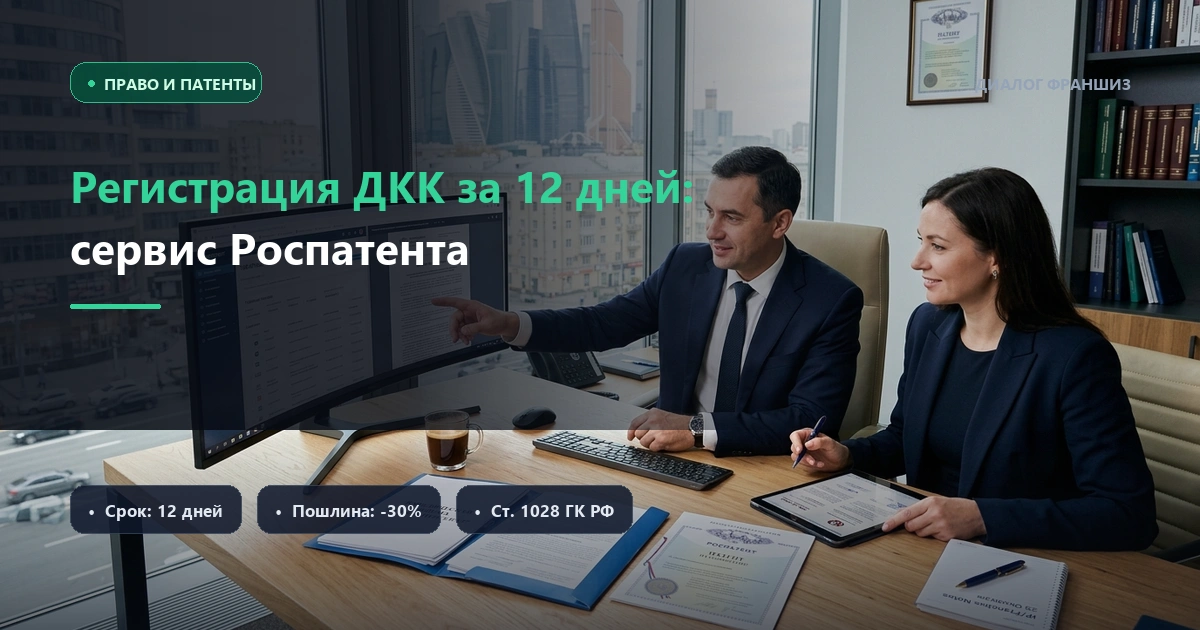 Роспатент сократил срок электронной регистрации договоров франчайзинга до 12 дней: новые правила подачи ДКК в 2026 году