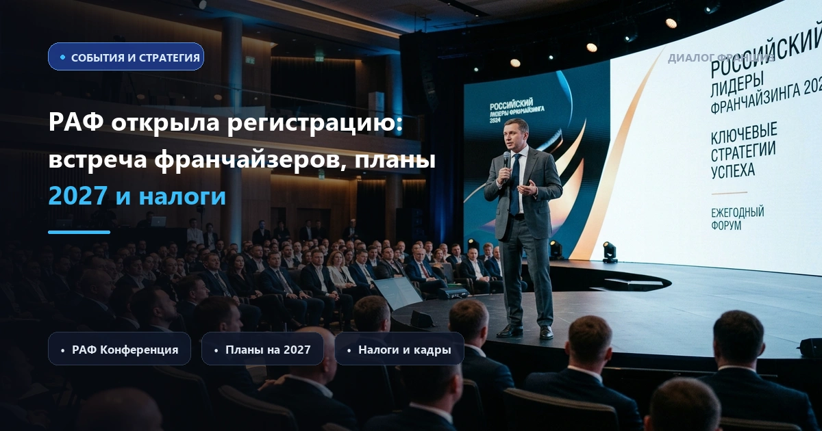 РАФ открыла регистрацию на встречу франчайзеров: обсуждение планов на 2027 год и налогов
