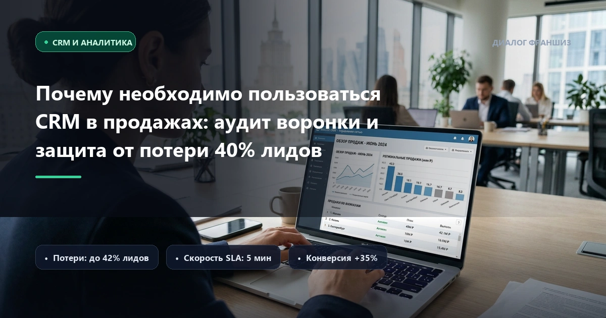 Почему необходимо пользоваться CRM в продажах: как без единой системы теряется до 40% лидов, где дыры в воронке и как контролировать менеджеров