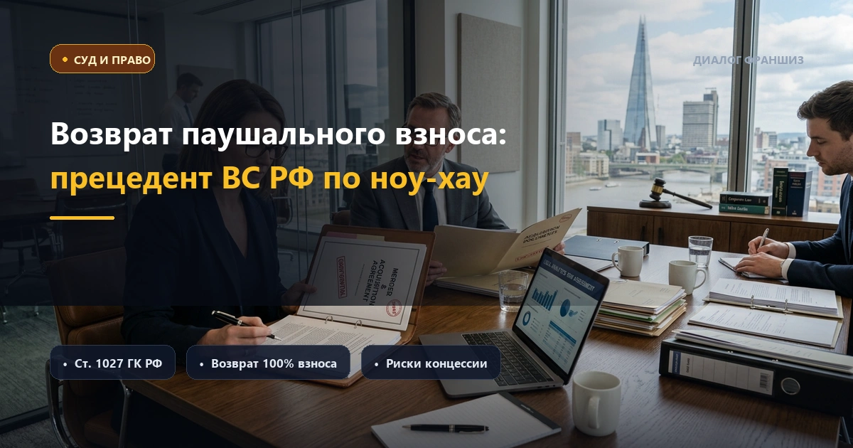 Возврат паушального взноса: прецедент ВС РФ по передаче ноу-хау во франшизах