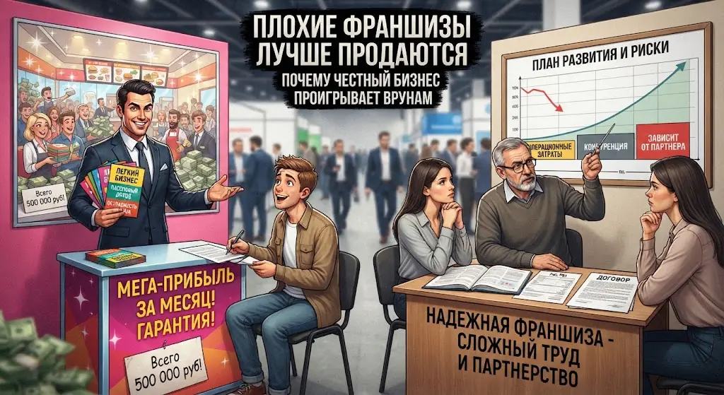 Плохие франшизы лучше продаются: почему честный бизнес проигрывает лжецам