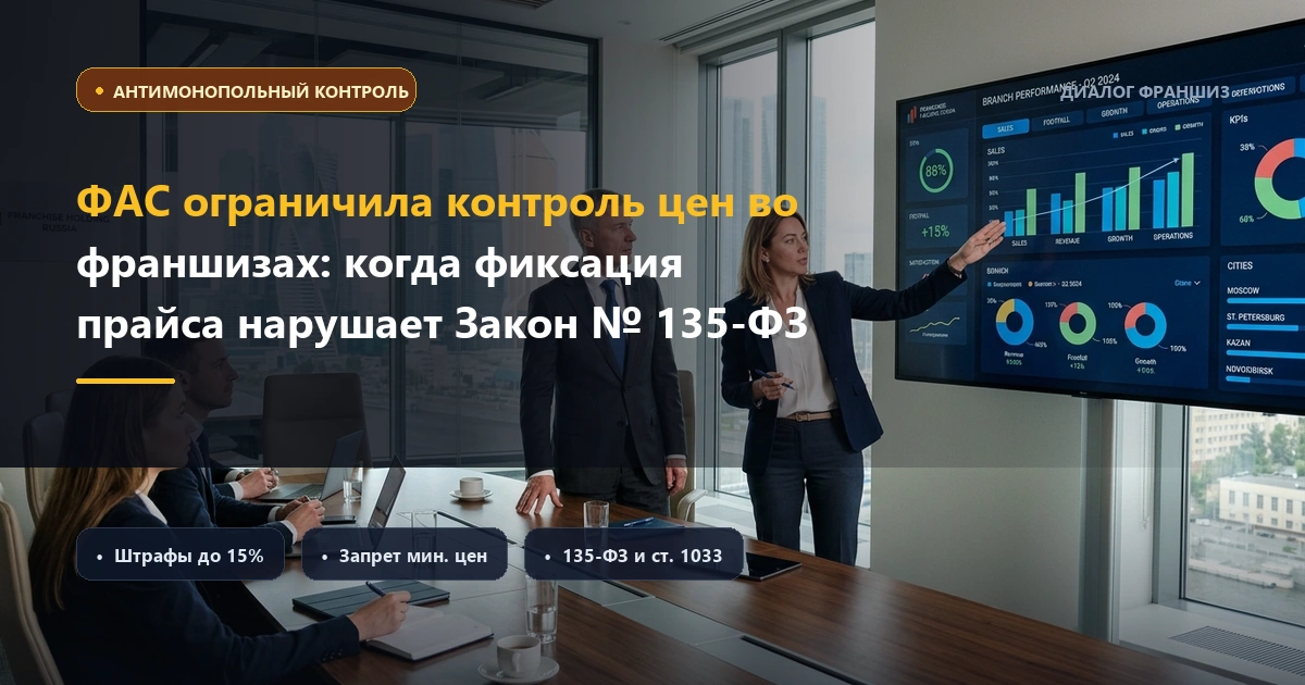 ФАС ограничила контроль цен во франшизах: когда фиксация прайса и промоакций нарушает Закон № 135-ФЗ