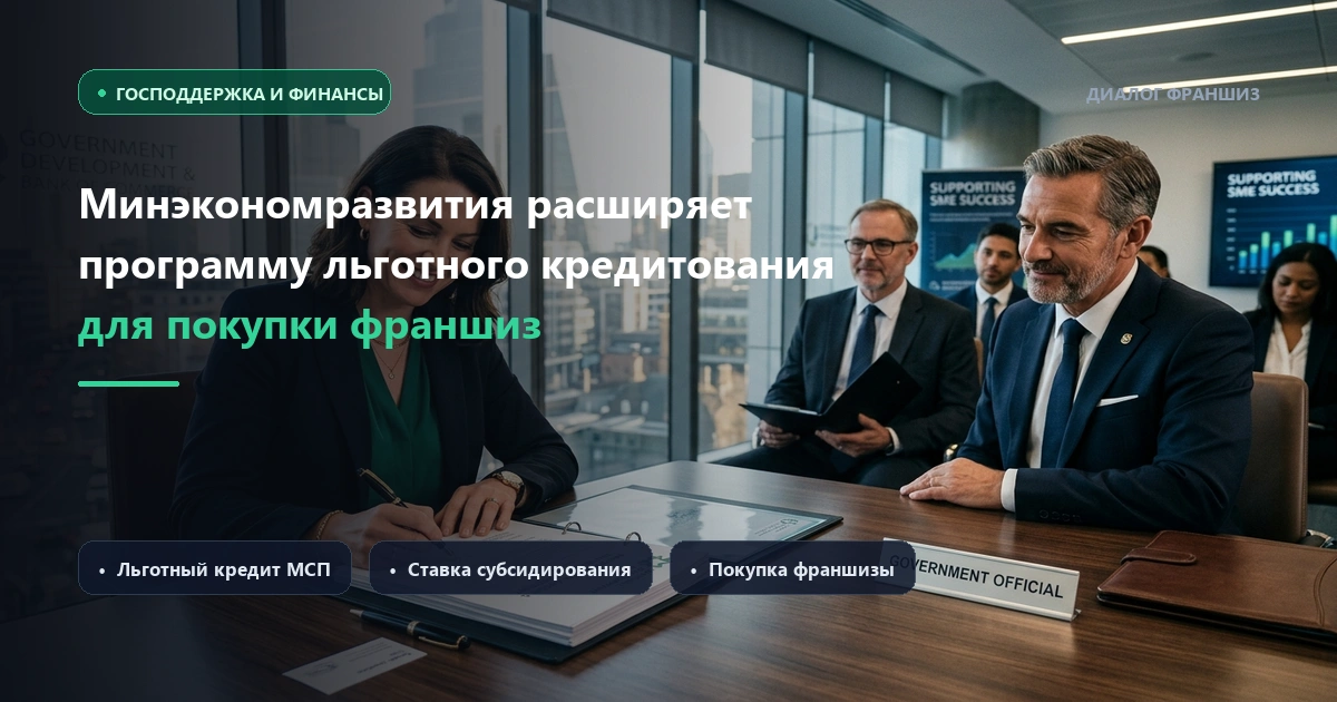 Минэкономразвития расширяет программу льготного кредитования для покупки франшиз