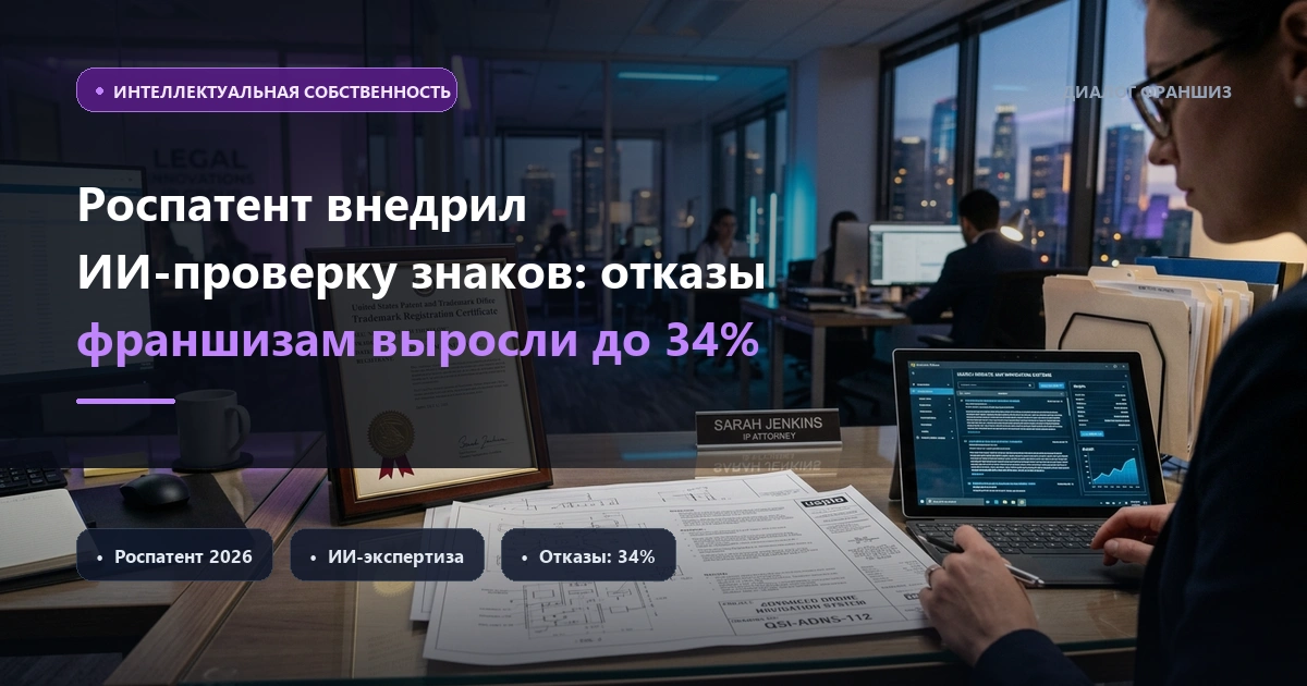 Роспатент внедрил ИИ-проверку знаков: отказы франшизам выросли до 34%