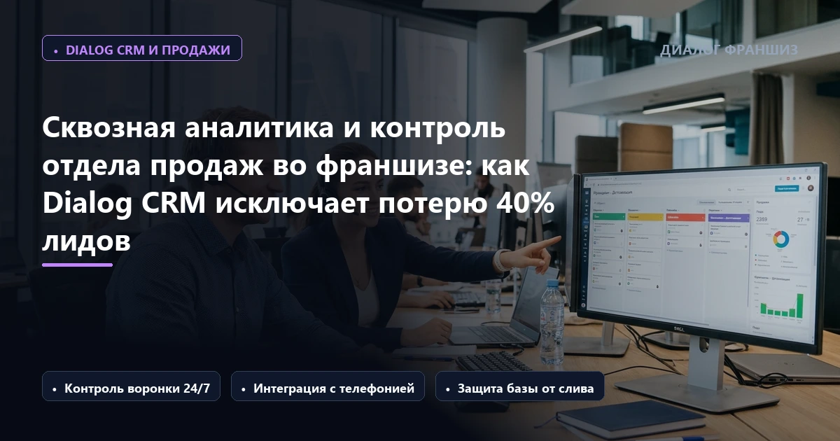 Сквозная аналитика, контроль отдела продаж и омниканальная воронка во франшизе: как Dialog CRM исключает потерю 40% лидов и масштабирует выручку сети в 2026 году