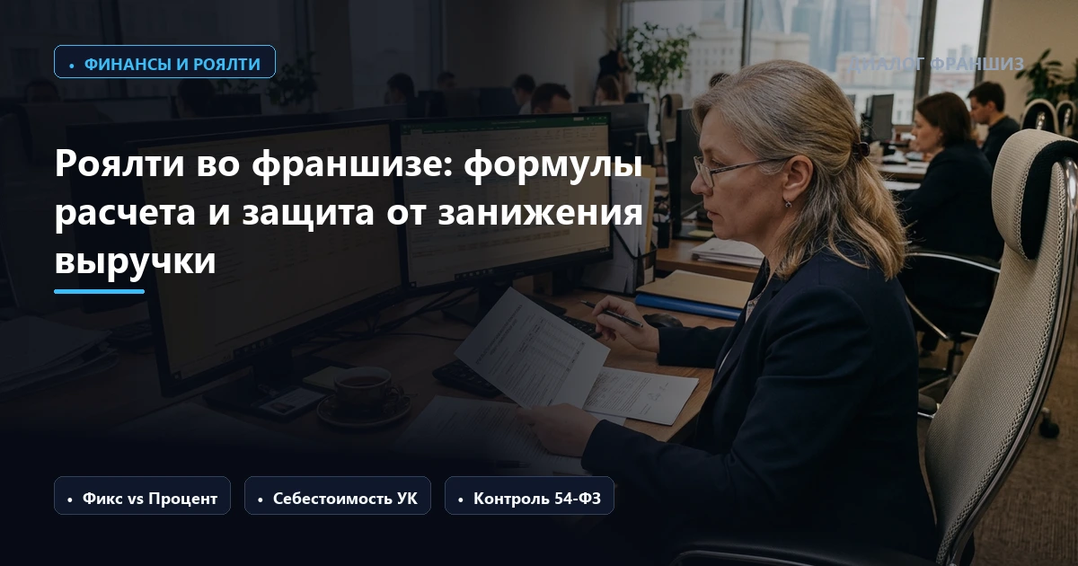 Роялти во франшизе в 2026 году: формулы расчета, фиксированная ставка vs процент от выручки и защита от занижения оборота