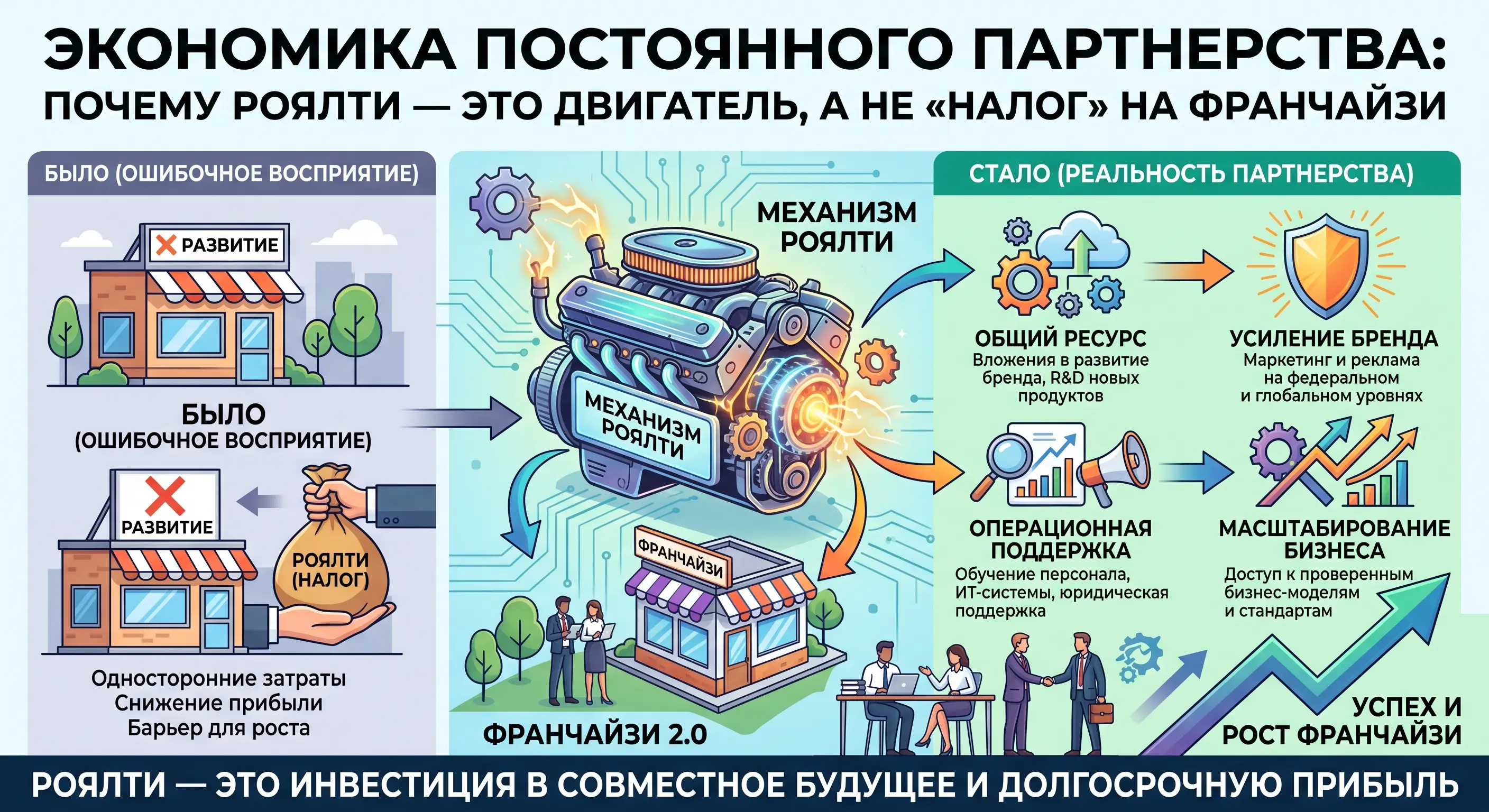 Экономика постоянного партнерства: почему роялти — это двигатель, а не «дань» на франчайзи
