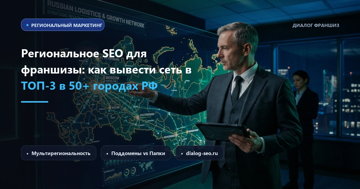 Региональное SEO для франчайзинговой сети: как вывести франшизу в ТОП-3 поиска в 50+ городах России