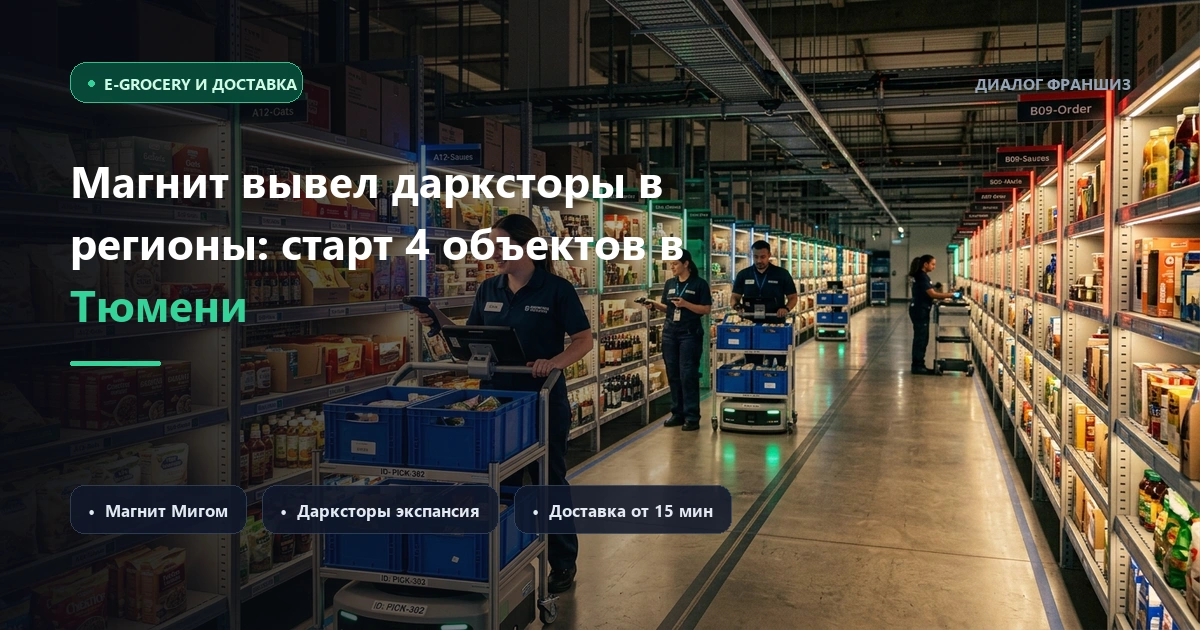 «Магнит» вывел формат дарксторов в регионы: запуск сразу четырех объектов в Тюмени