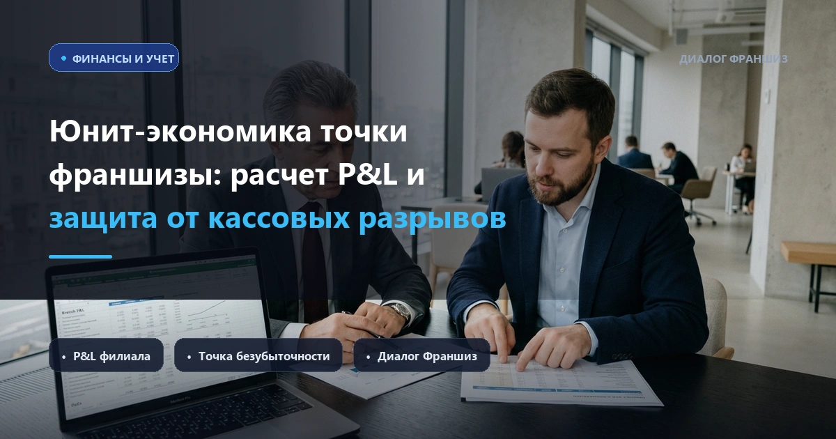 Юнит-экономика точки франшизы: расчет P&L, точки безубыточности и защита от кассовых разрывов в 2026 году