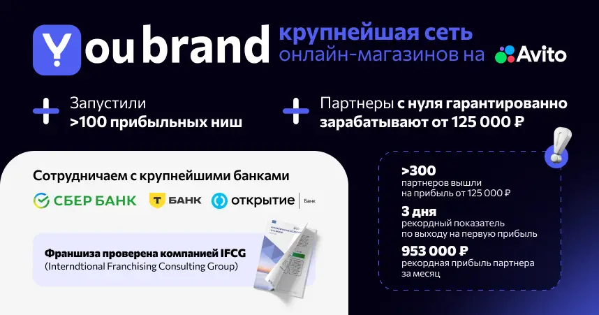 Франшиза YouBrand (онлайн-магазин на Авито) gallery 0
